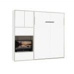 letto a scomparsa con libreria porta tv bianco