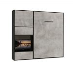 letto a scomparsa con libreria porta tv grigio cem