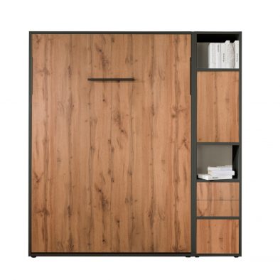 Letto a scomparsa da 140 con libreria P1009 gr quercia